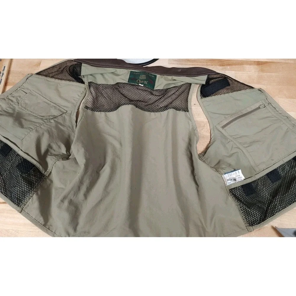 Orvis Mens Small Fly Fishing Utility Vest Khaki Zip - Picture 5 of 9